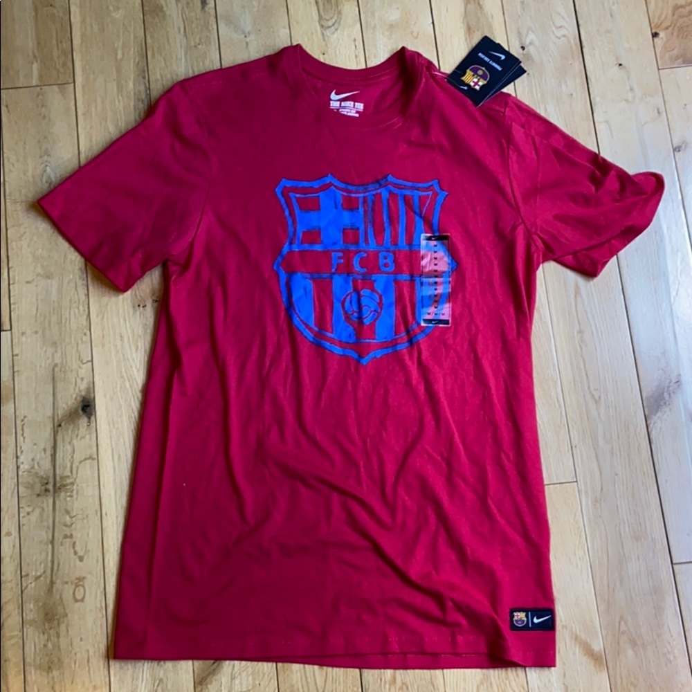 Red Nike FCB tee.